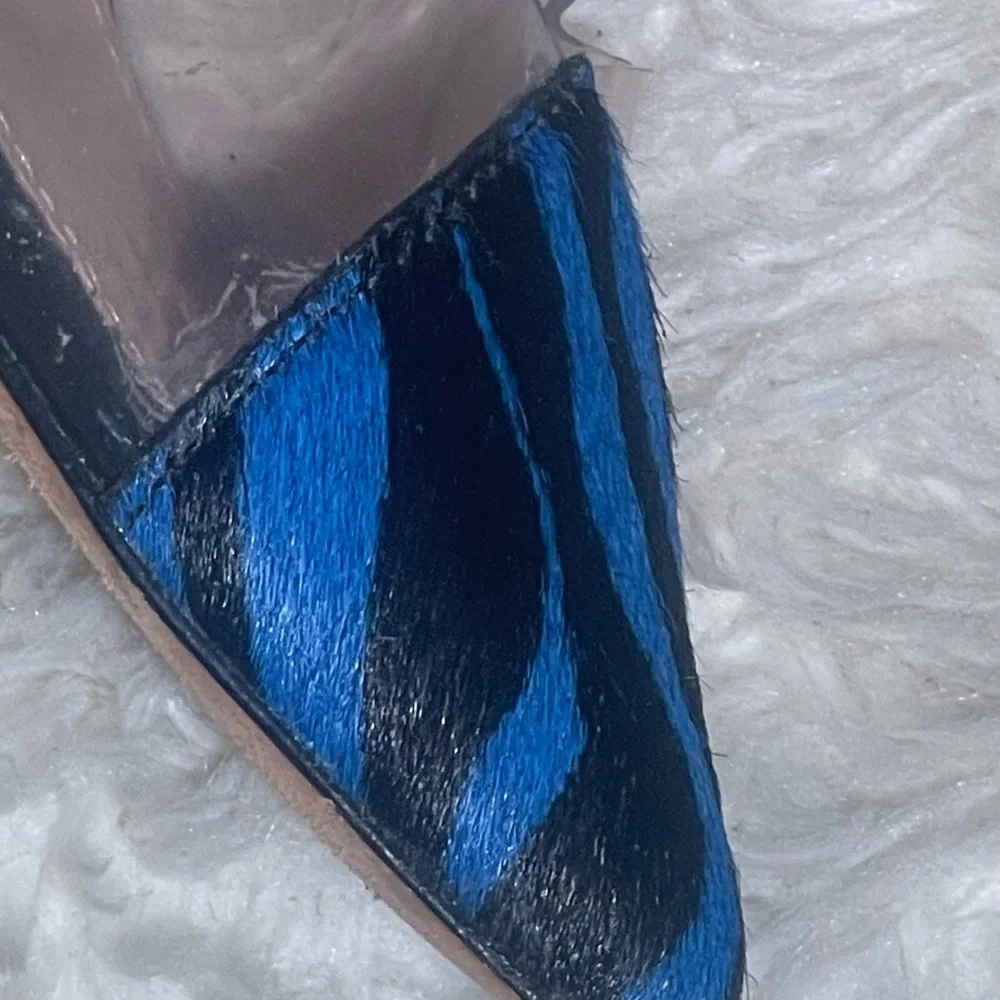 SCHUTZ Blue and Black Transparent Heels pumps size 5.5B